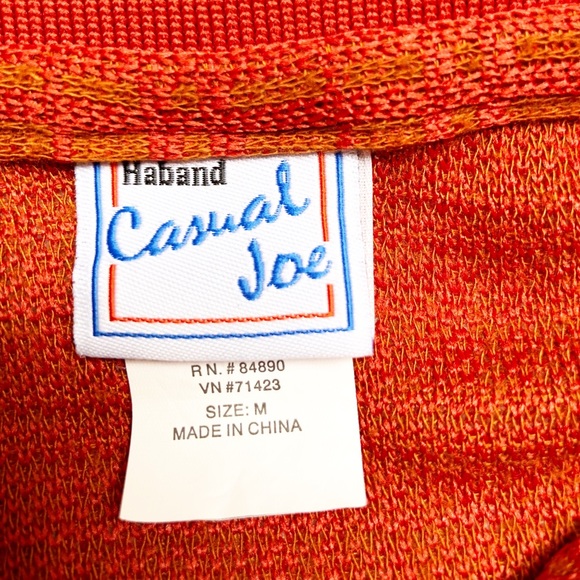 Haband Casual Joe Shirts | Vtg Orange Polyester Disco Shirt Casual Joe Med | Poshmark